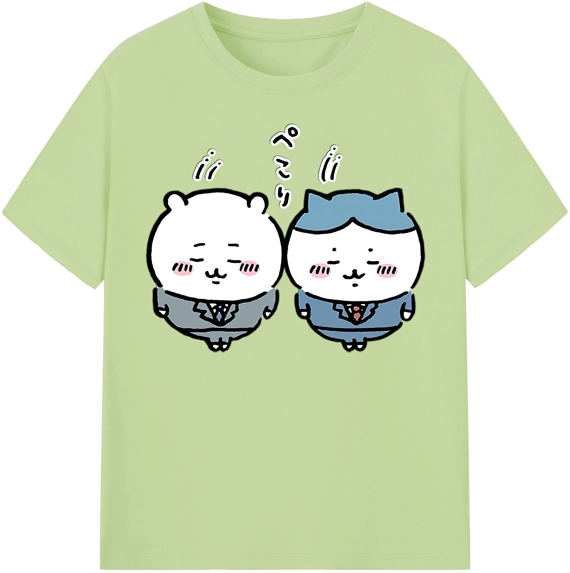 （画像用） ちいかわ ハチワレ Chii-kawa hachiware 綿100％半袖Tシャツ（フロントプリント）